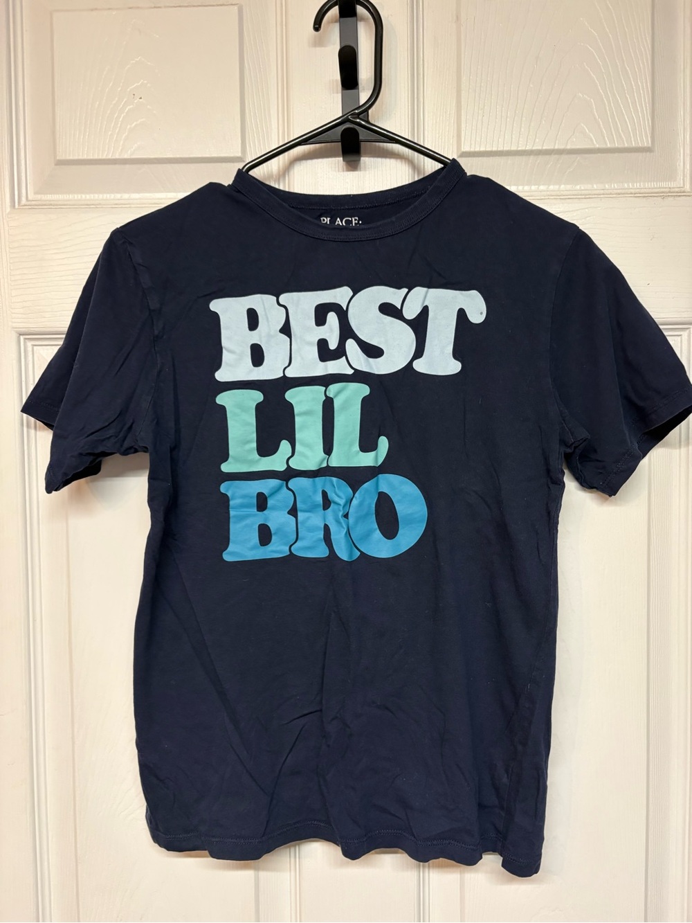 Place Navy 'BEST LIL BRO' Short Sleeve Tee with Mint and Light Blue Lettering